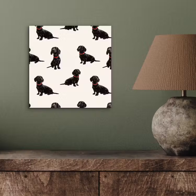 Aluminium schilderij - Hond - Patroon - Zwart — 3