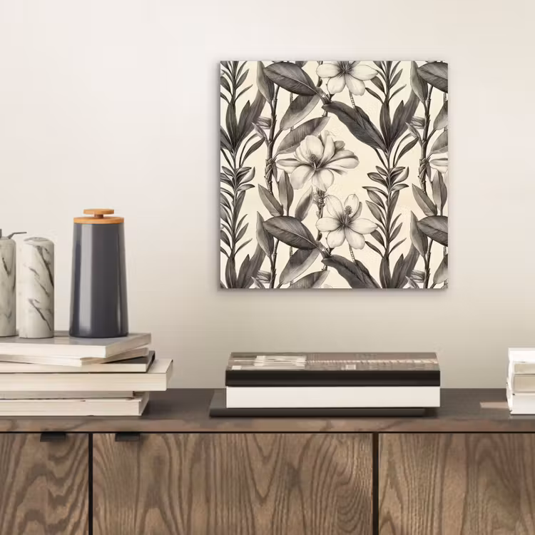 Aluminium schilderij - Klassiek - Botanisch - Zwart - Beige — 2