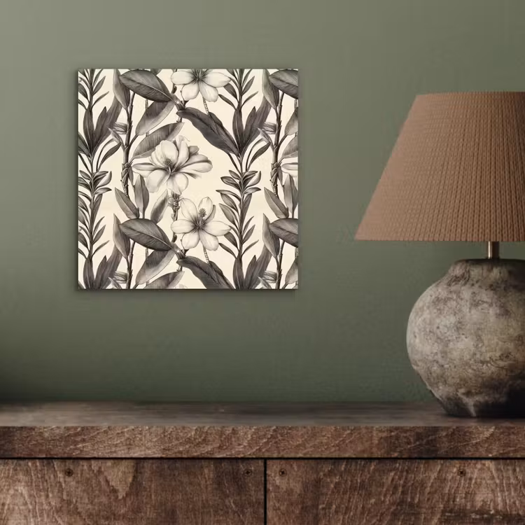 Aluminium schilderij - Klassiek - Botanisch - Zwart - Beige — 3
