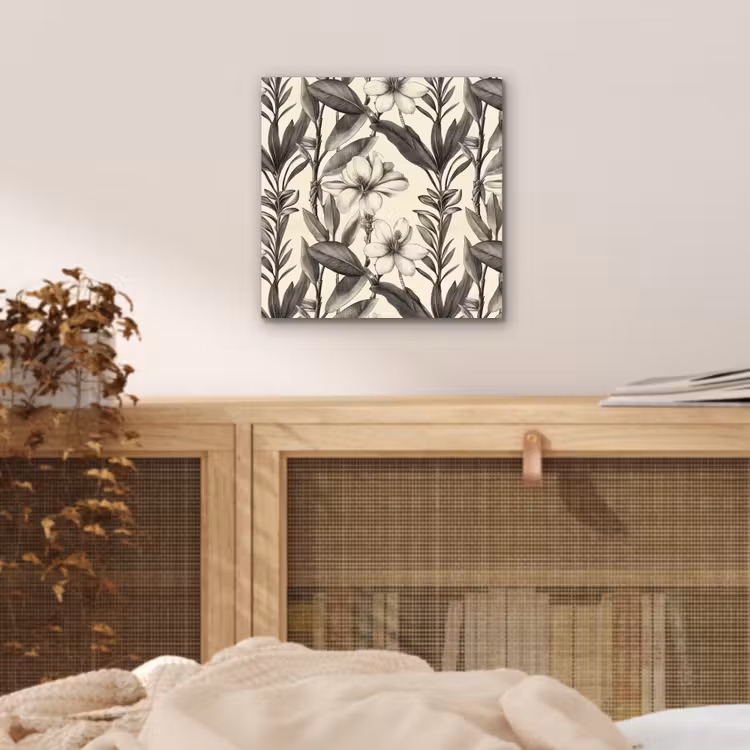 Aluminium schilderij - Klassiek - Botanisch - Zwart - Beige — 4