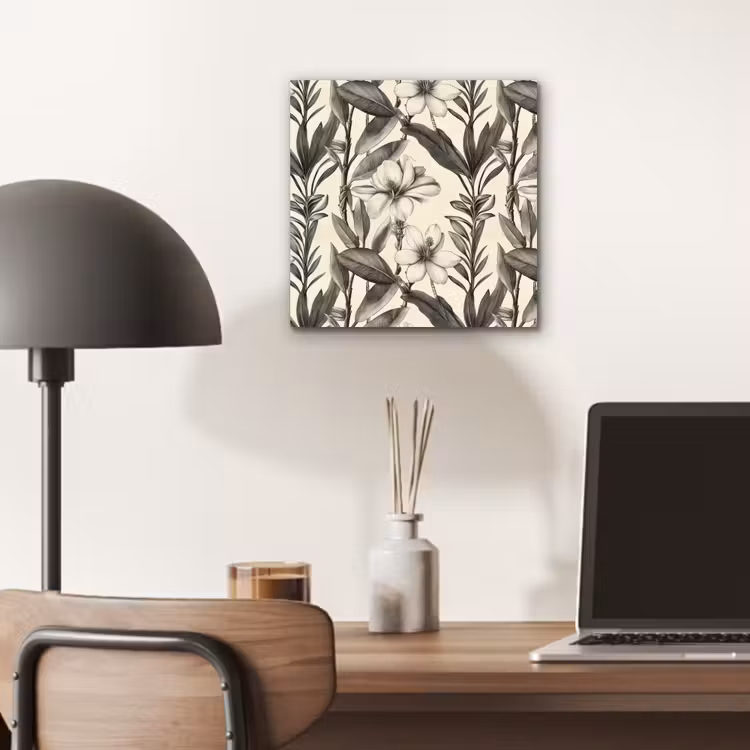 Aluminium schilderij - Klassiek - Botanisch - Zwart - Beige — 6