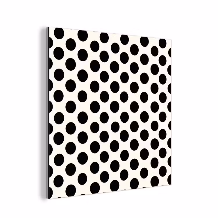 Aluminium schilderij - Klassiek - Stippen - Zwart — 1