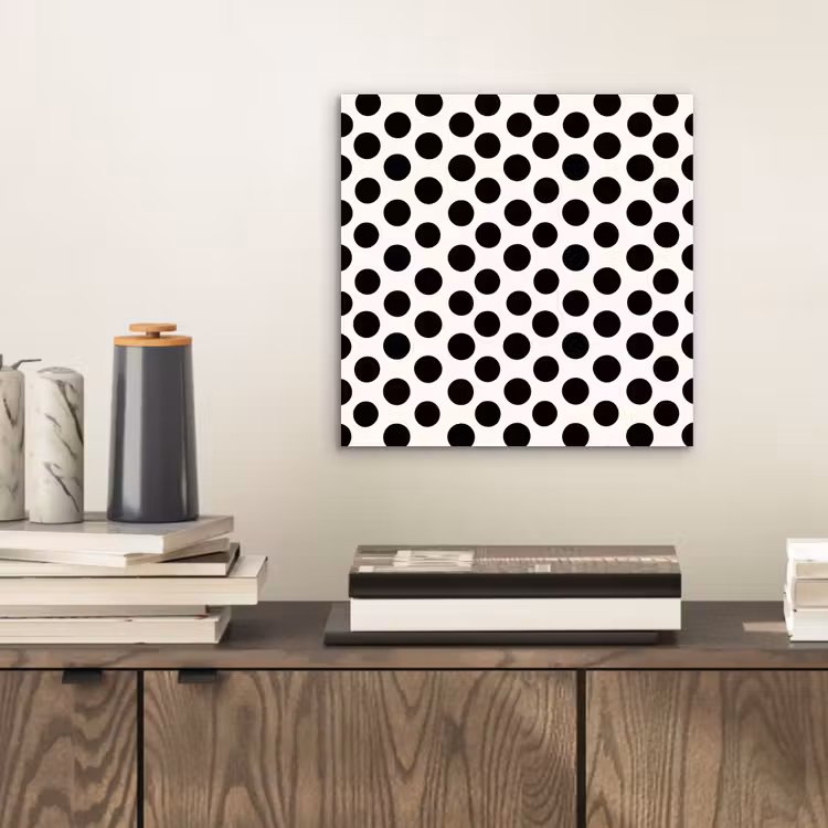 Aluminium schilderij - Klassiek - Stippen - Zwart — 2