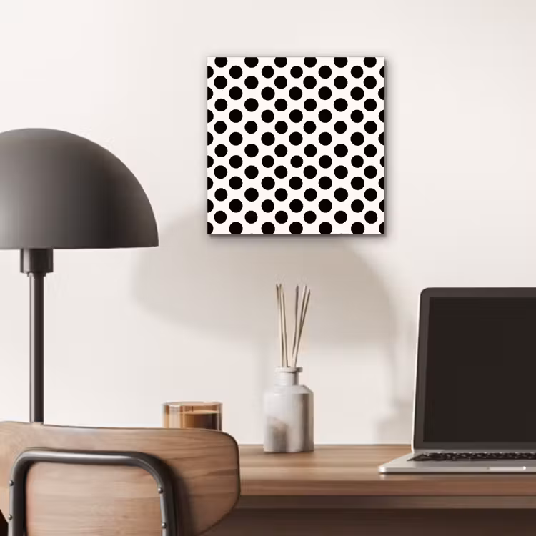 Aluminium schilderij - Klassiek - Stippen - Zwart — 6