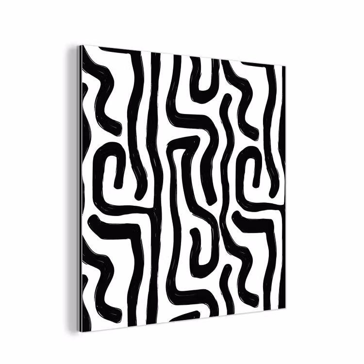 Aluminium schilderij - Modern - Lijnen - Zwart — 1