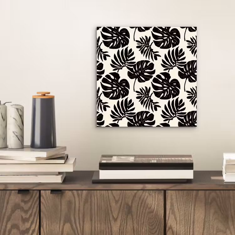 Aluminium schilderij - Modern - Monstera - Zwart — 2