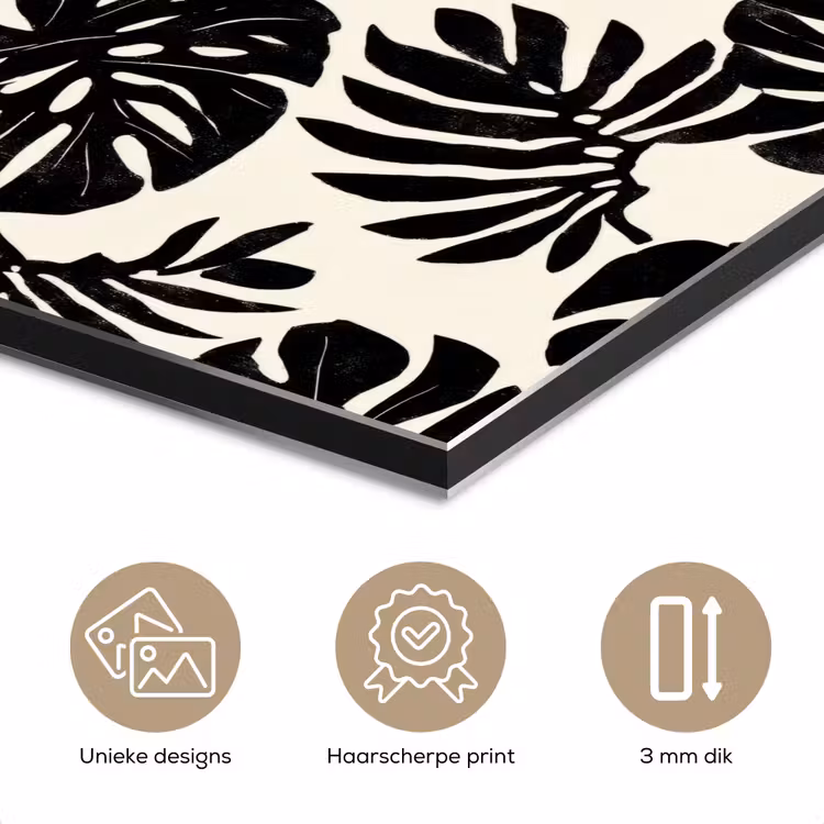 Aluminium schilderij - Modern - Monstera - Zwart — 7