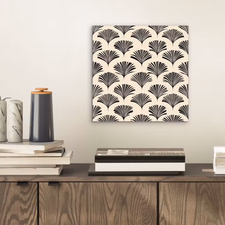 Aluminium schilderij - Waaiers - Botanisch - Zwart - Beige — 2
