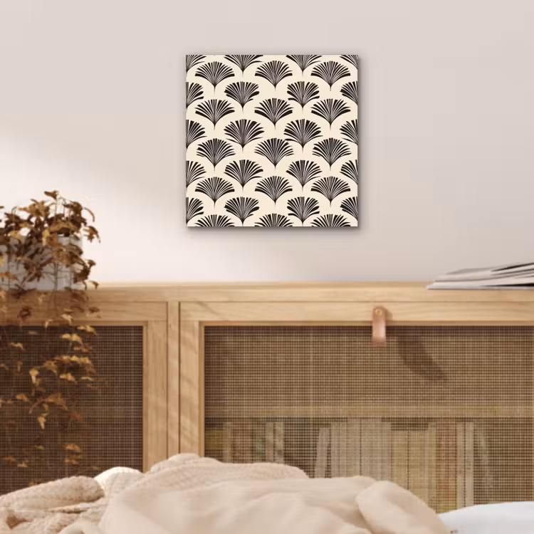 Aluminium schilderij - Waaiers - Botanisch - Zwart - Beige — 4