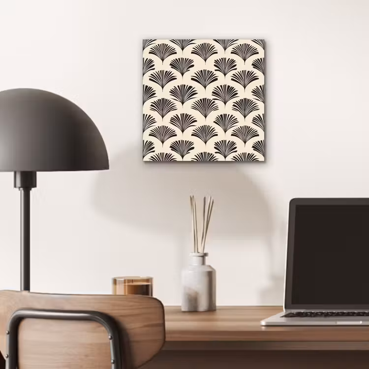 Aluminium schilderij - Waaiers - Botanisch - Zwart - Beige — 6