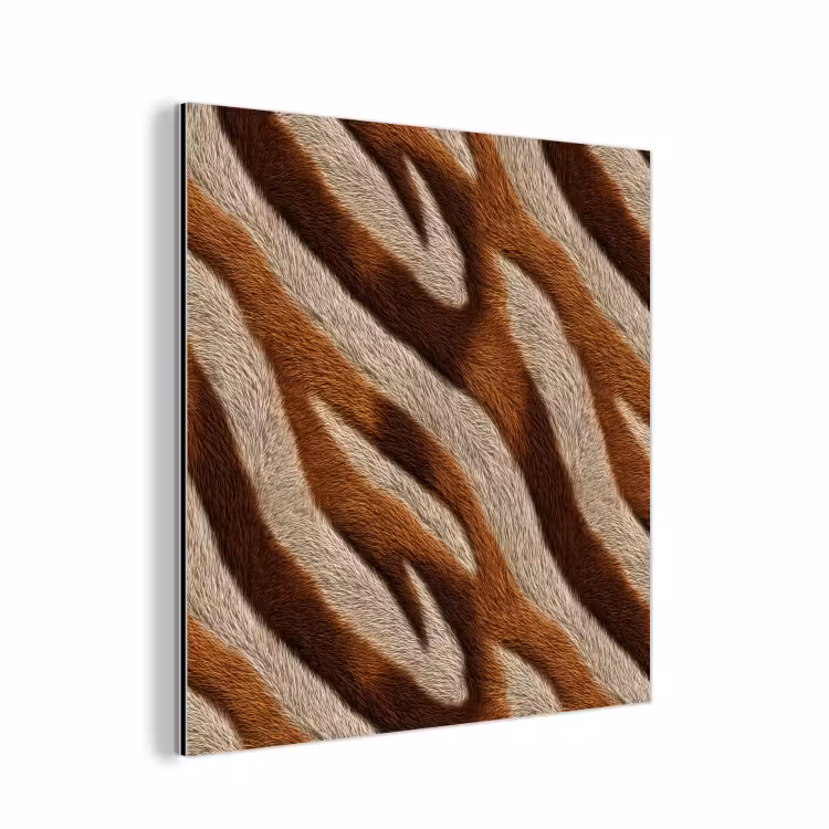 Aluminium schilderij - Zebra - Bruin - Patroon — 1