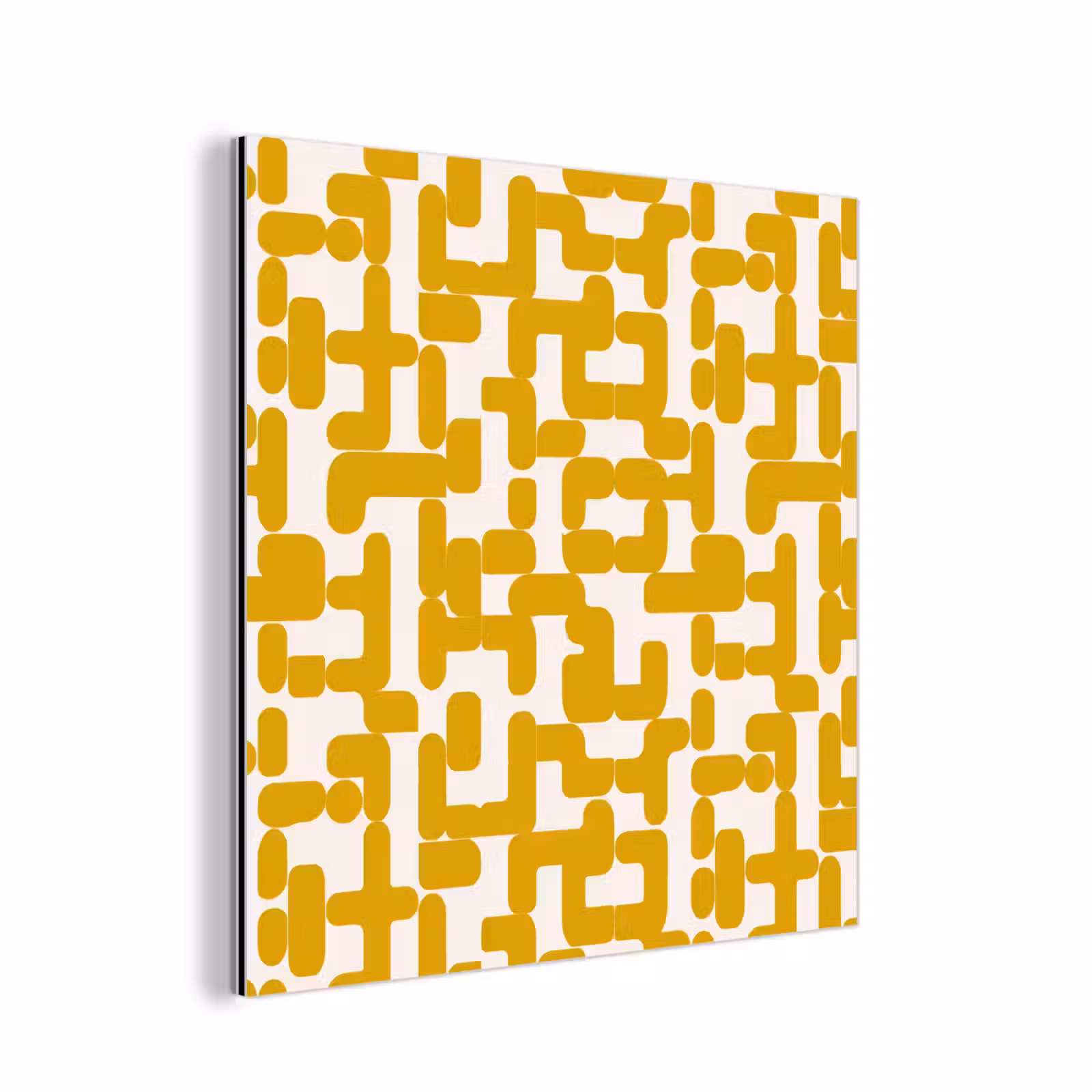 Aluminium schilderij - Geel - Beige - Patroon — 1