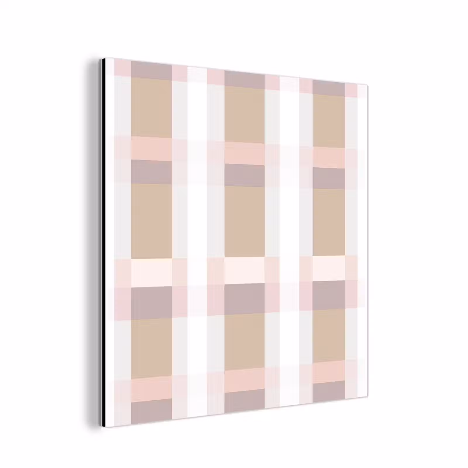 Aluminium schilderij - Ruitpatroon - Aardetinten - Minimalistisch — 1