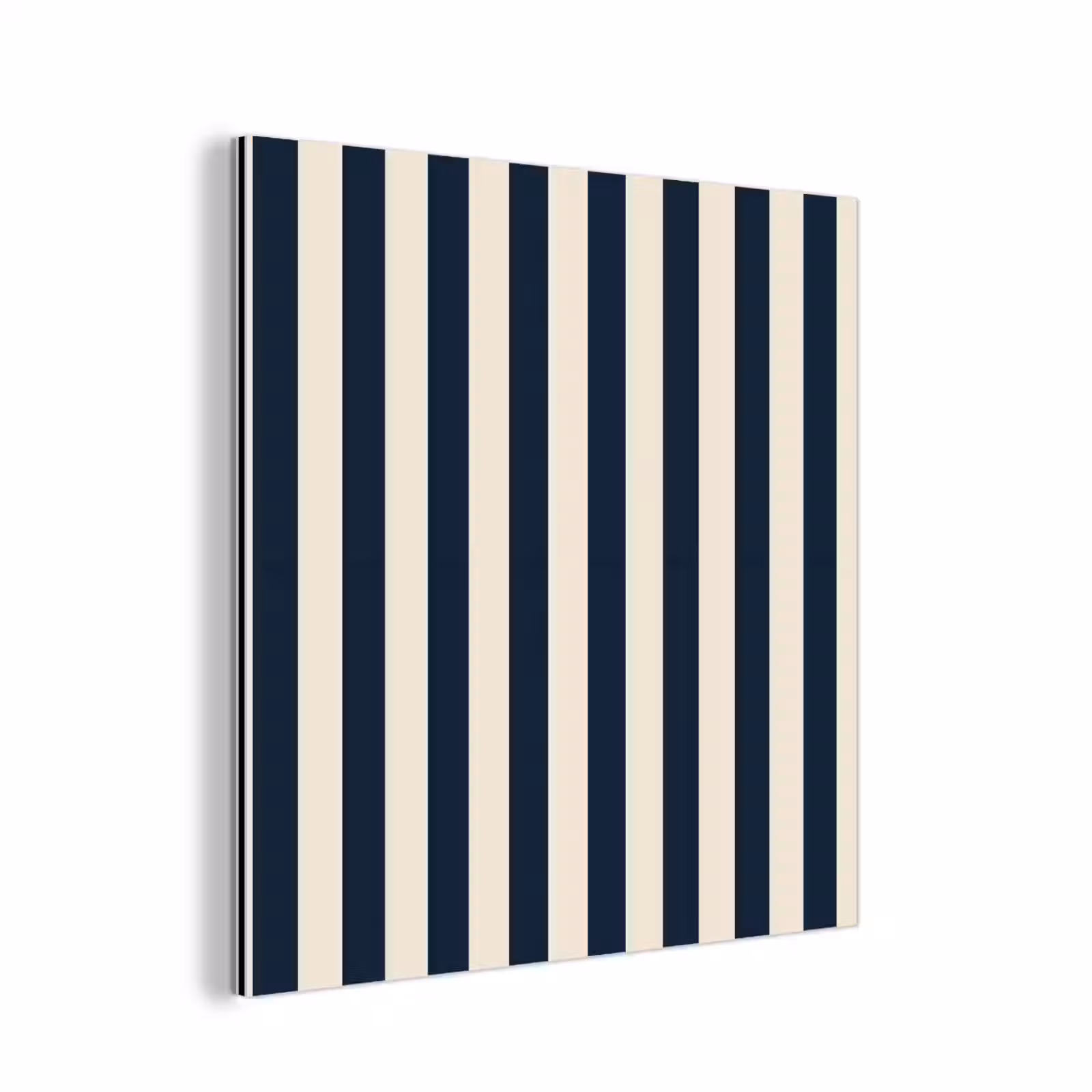 Aluminium schilderij - Verticale strepen - Blauw - Crème — 1