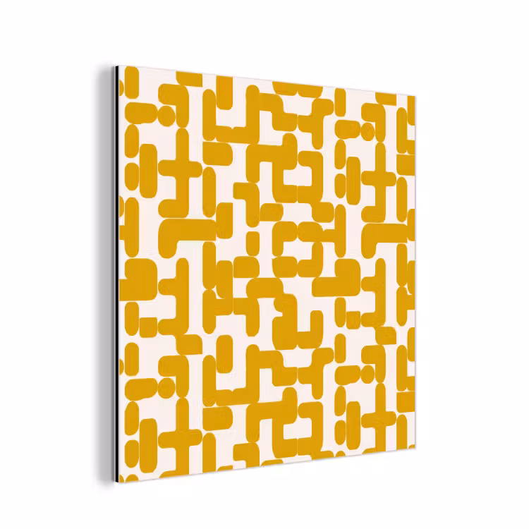 Aluminium schilderij - Geel - Beige - Patroon — 1