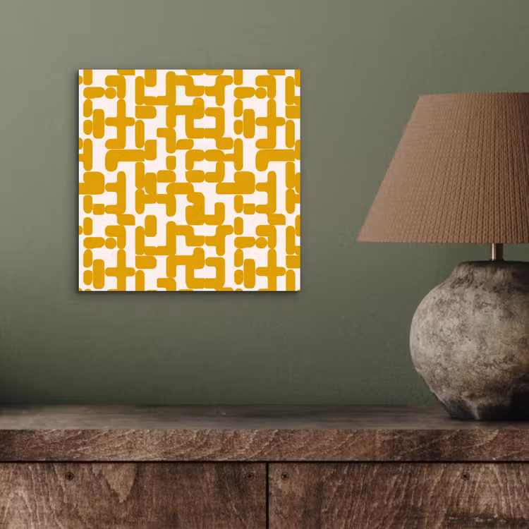 Aluminium schilderij - Geel - Beige - Patroon — 3
