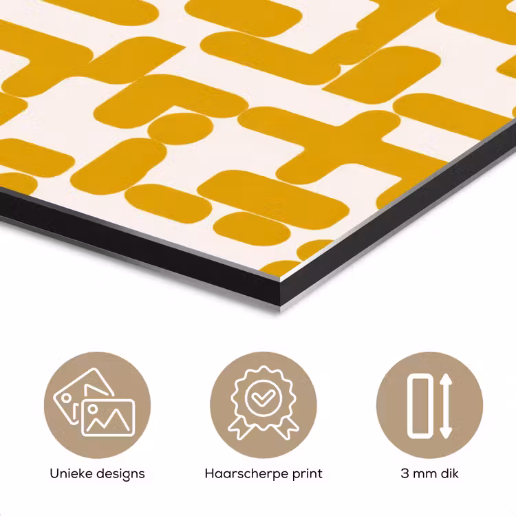 Aluminium schilderij - Geel - Beige - Patroon — 7