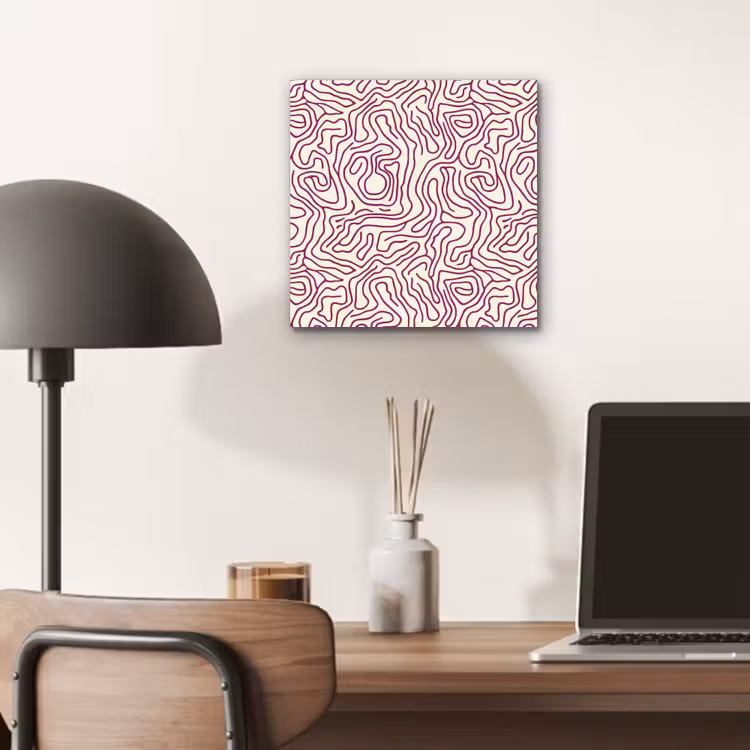 Aluminium schilderij - Kronkelende lijn - Magenta - Crème — 6