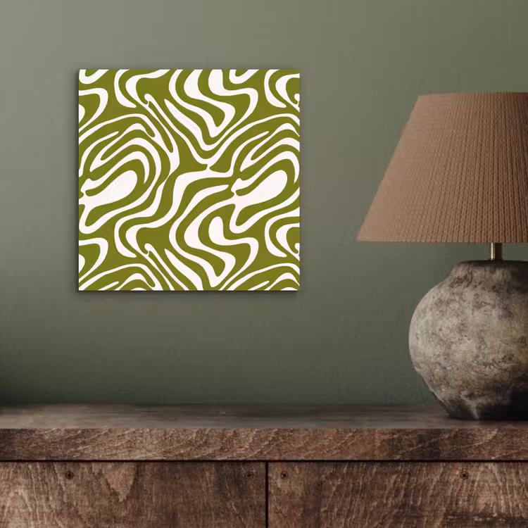 Aluminium schilderij - Lijnpatroon - Groen - Organisch — 3