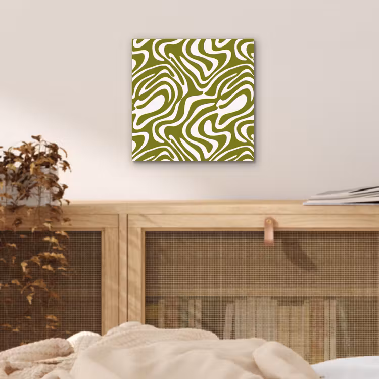 Aluminium schilderij - Lijnpatroon - Groen - Organisch — 4