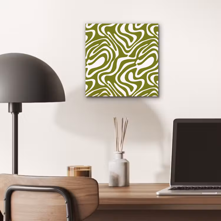 Aluminium schilderij - Lijnpatroon - Groen - Organisch — 6