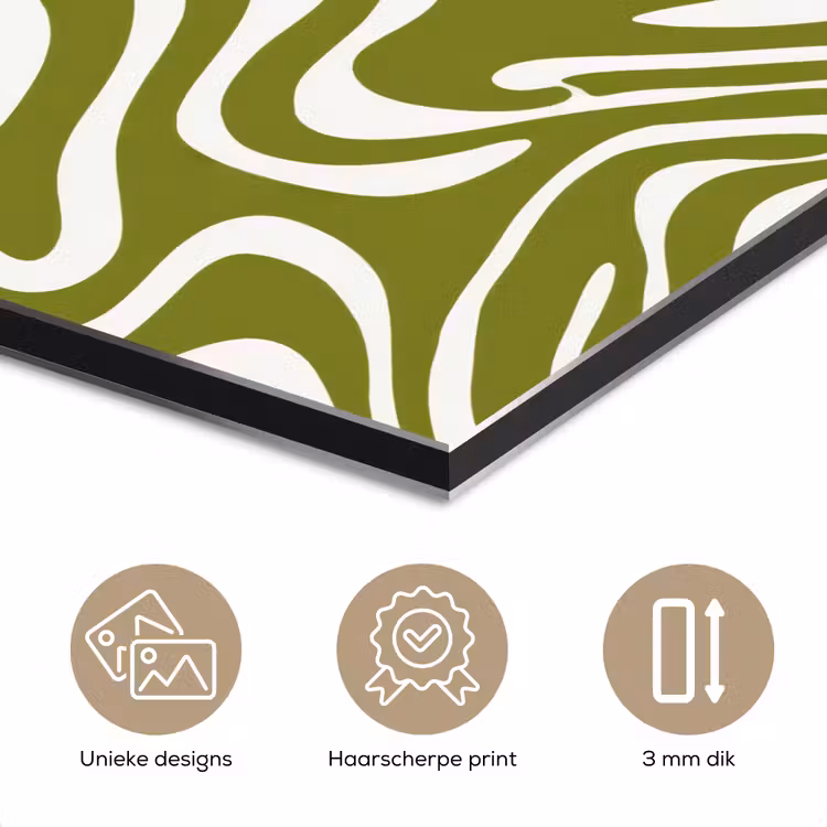Aluminium schilderij - Lijnpatroon - Groen - Organisch — 7