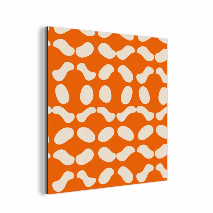 Aluminium schilderij - Oranje - Organische vormen - Wit — 1