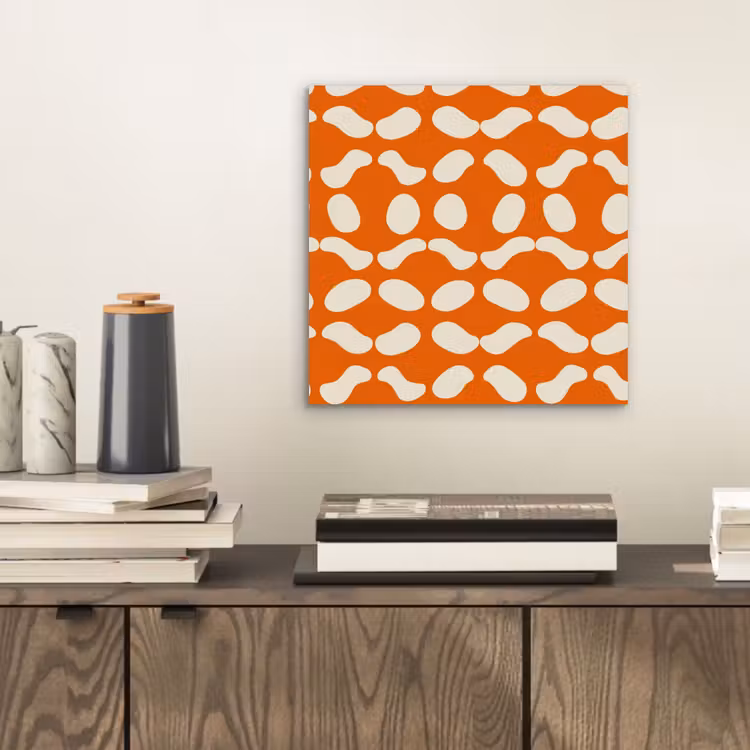 Aluminium schilderij - Oranje - Organische vormen - Wit — 2