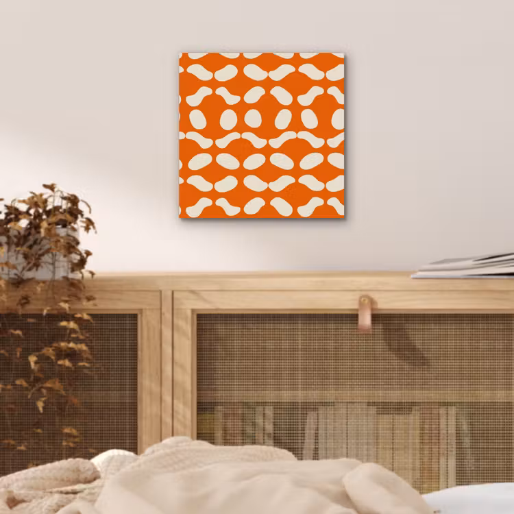 Aluminium schilderij - Oranje - Organische vormen - Wit — 4