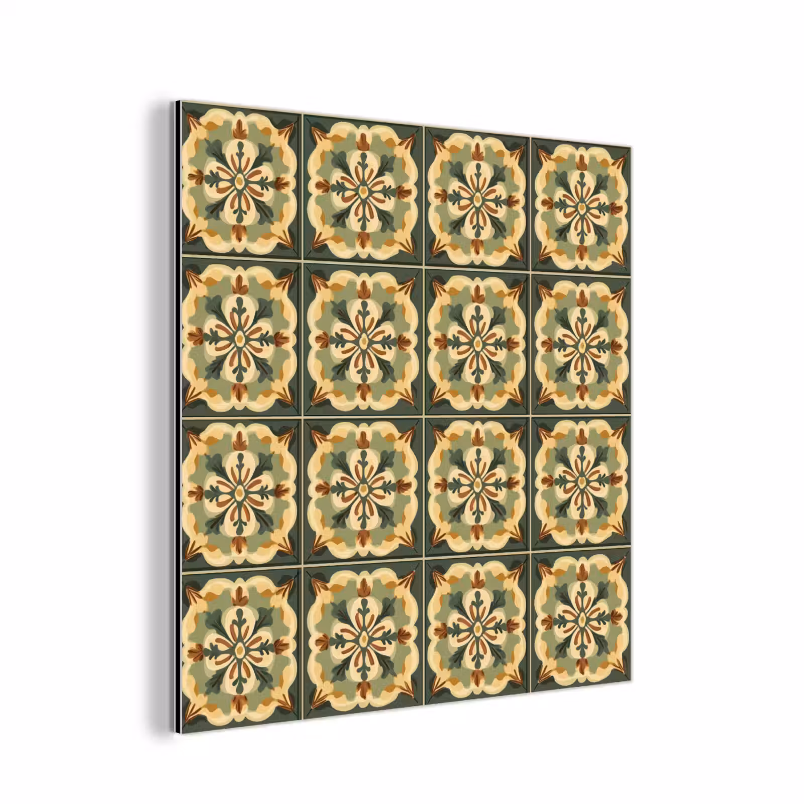 Aluminium schilderij - Ornament - Patroon - Groen — 1