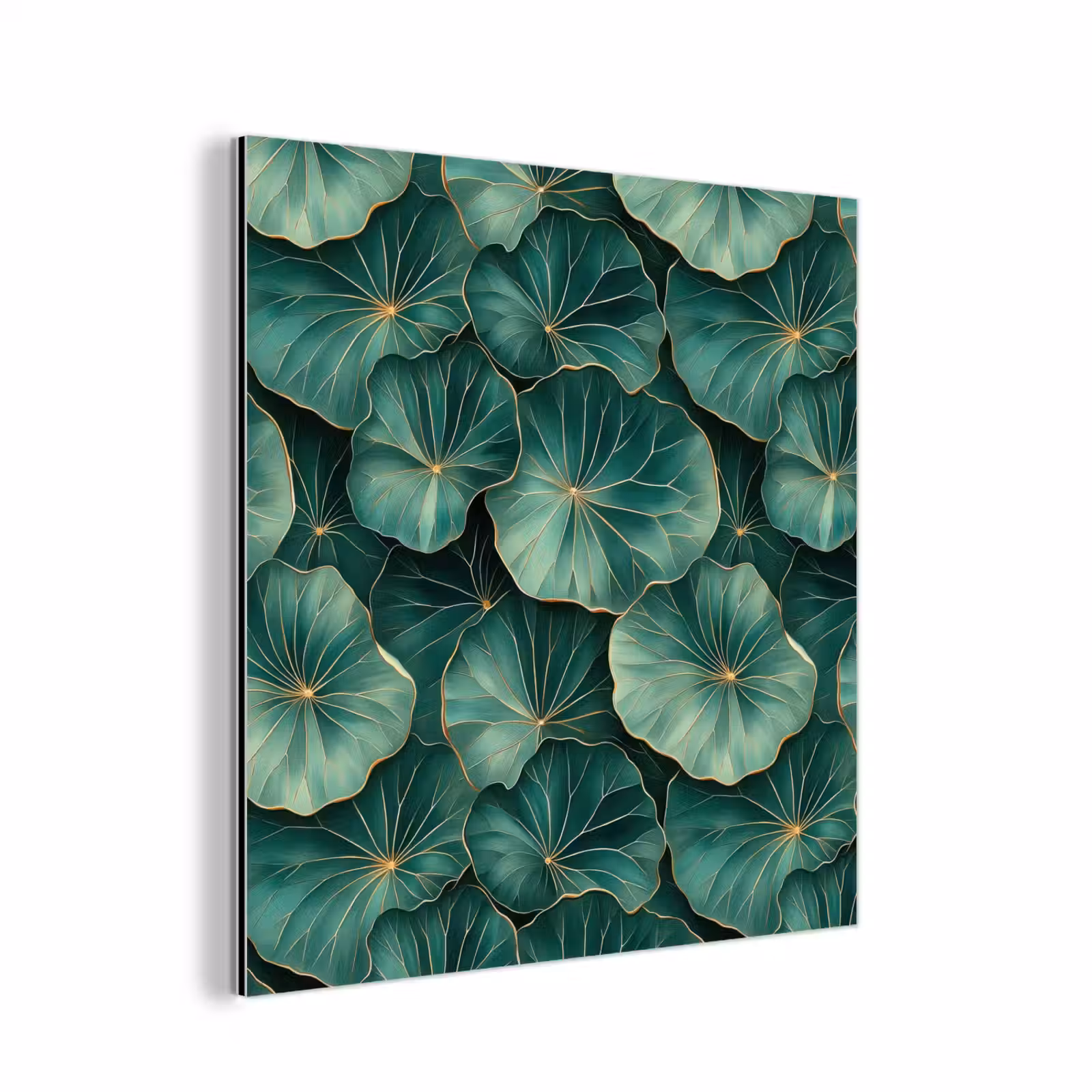Aluminium schilderij - Patroon - Bladeren - Groen — 1