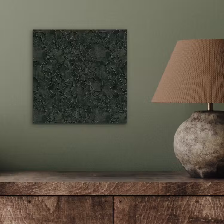 Aluminium schilderij - Bloemen - Lijnen - Groen — 3