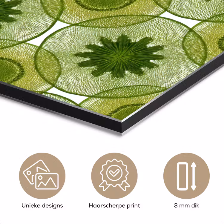 Aluminium schilderij - Cirkels - Patroon - Groen — 7
