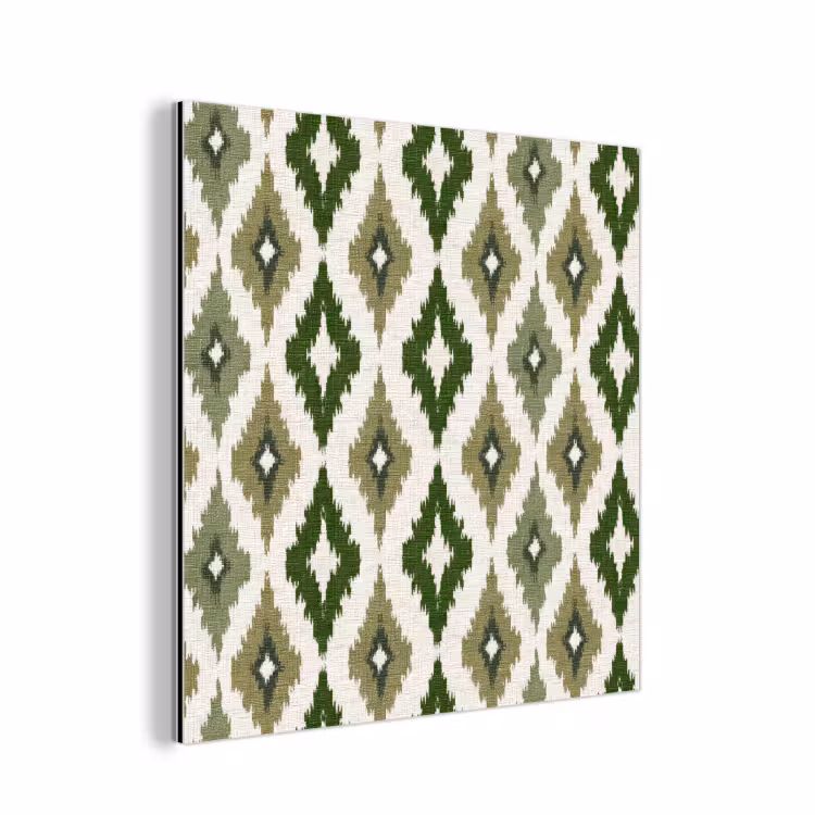 Aluminium schilderij - Geografisch - Ruitmotief - Groen — 1