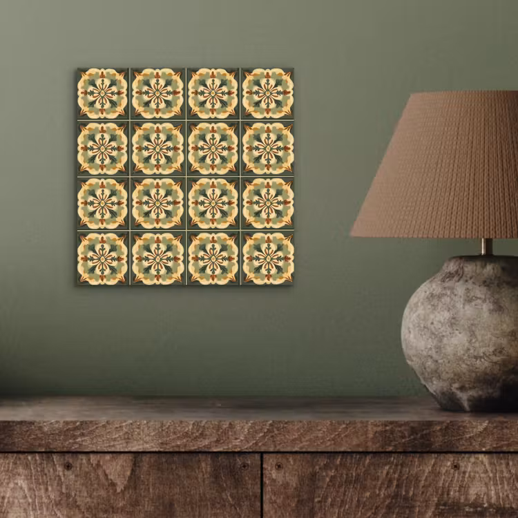 Aluminium schilderij - Ornament - Patroon - Groen — 3