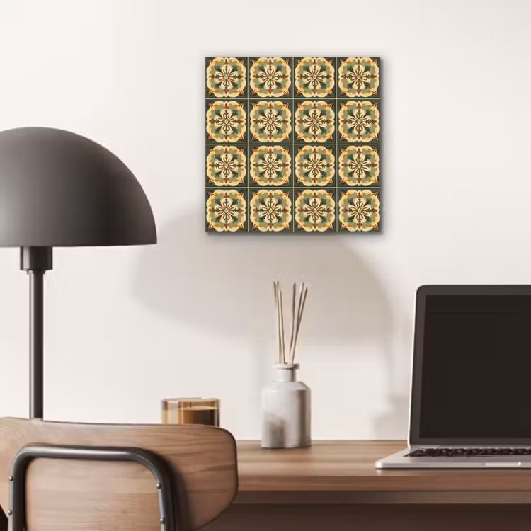 Aluminium schilderij - Ornament - Patroon - Groen — 6