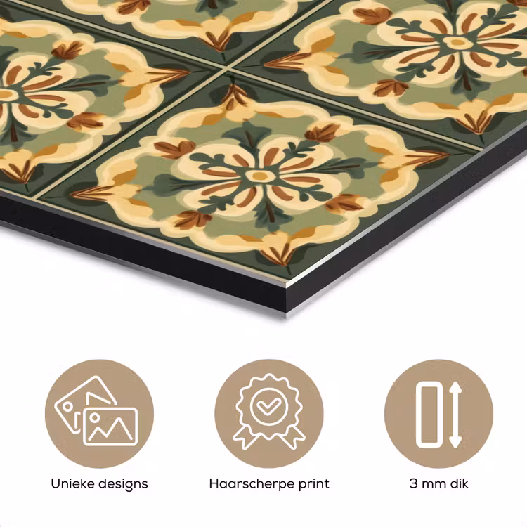 Aluminium schilderij - Ornament - Patroon - Groen — 7