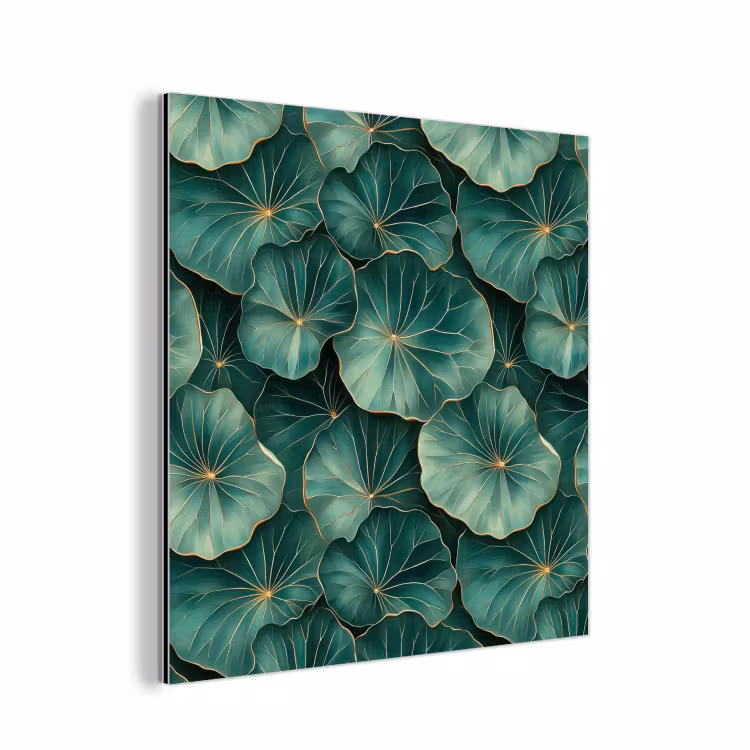 Aluminium schilderij - Patroon - Bladeren - Groen — 1
