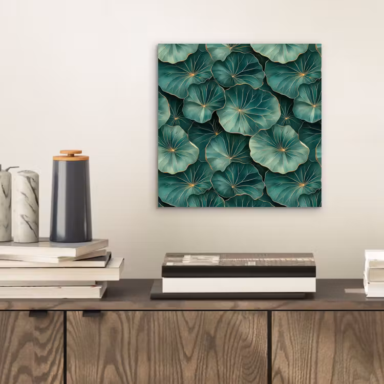 Aluminium schilderij - Patroon - Bladeren - Groen — 2