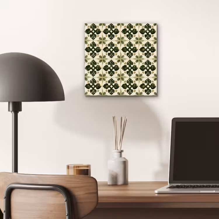 Aluminium schilderij - Patroon - Tegel - Groen — 6