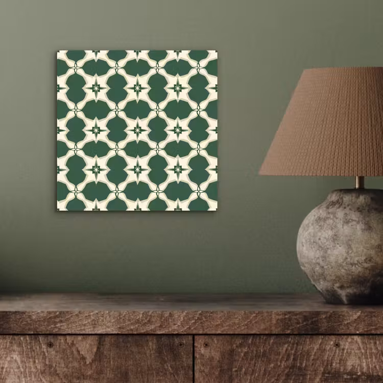 Aluminium schilderij - Tegel - Klassiek - Groen — 3