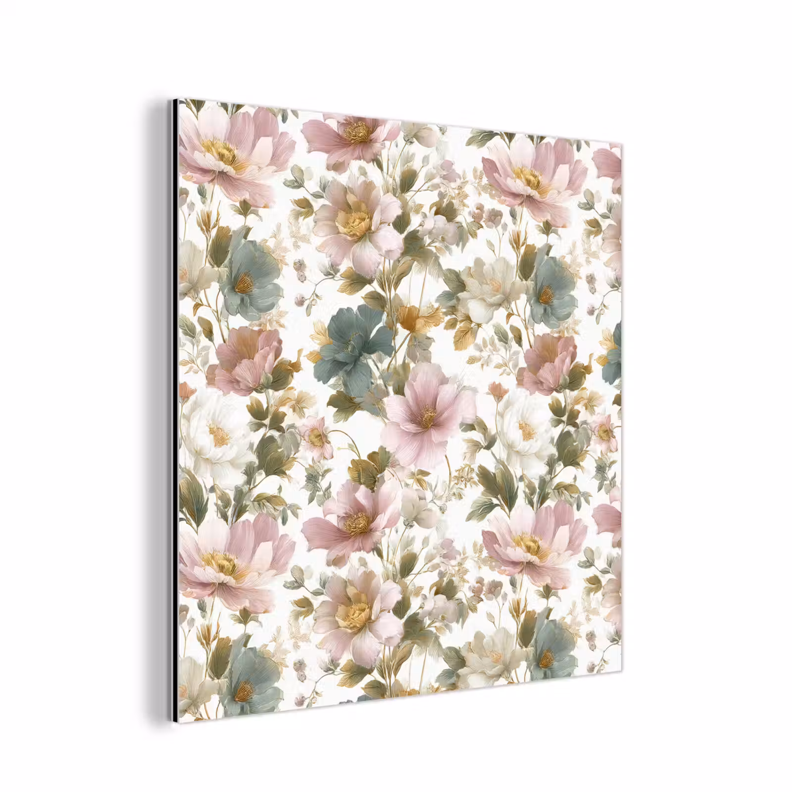 Aluminium schilderij - Bloemen - Patroon - Pastel — 1