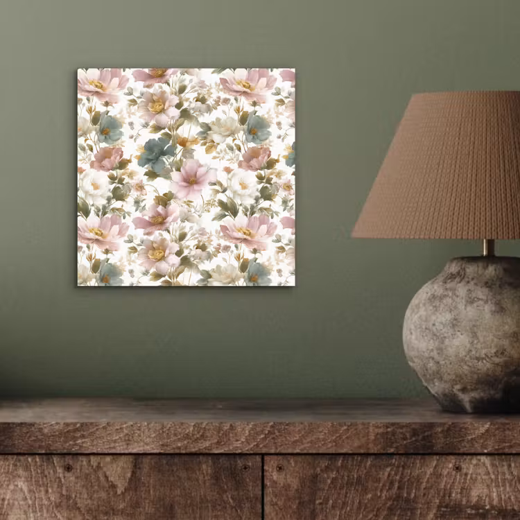Aluminium schilderij - Bloemen - Patroon - Pastel — 3