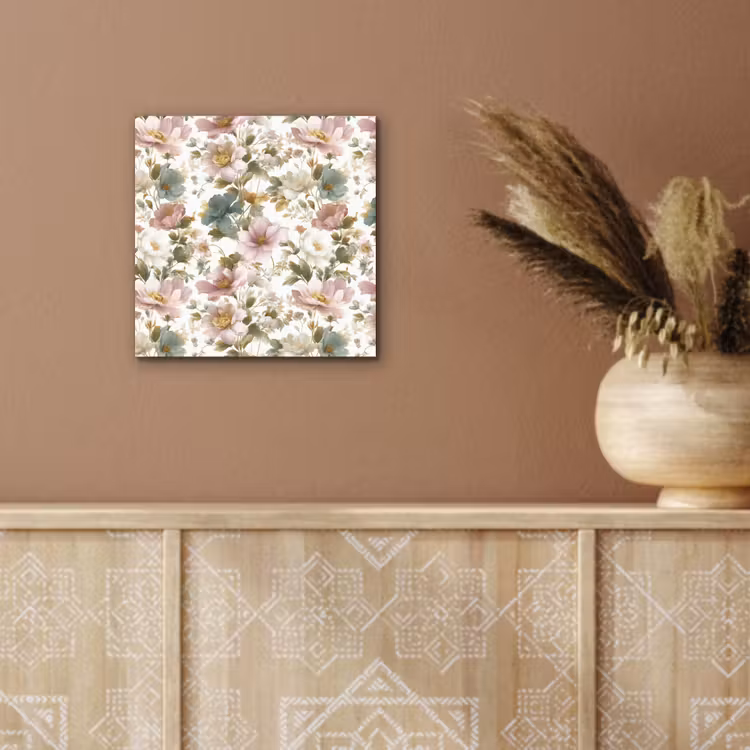 Aluminium schilderij - Bloemen - Patroon - Pastel — 5