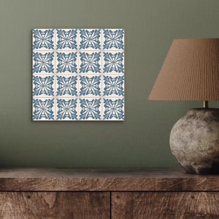 Aluminium schilderij - Dessin - Tegel - Blauw — 3