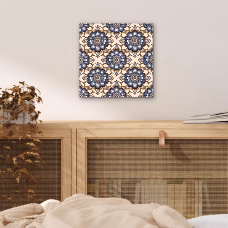 Aluminium schilderij - Floraal - Ornament - Blauw — 4
