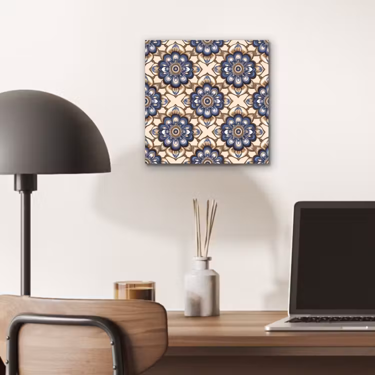 Aluminium schilderij - Floraal - Ornament - Blauw — 6