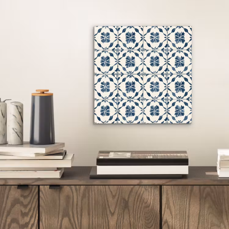 Aluminium schilderij - Grafisch - Tegel - Blauw — 2
