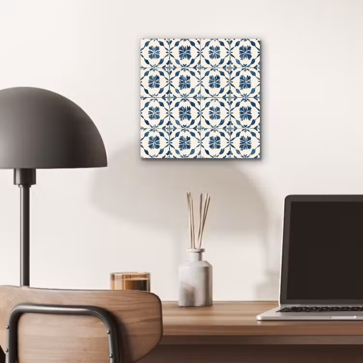 Aluminium schilderij - Grafisch - Tegel - Blauw — 6