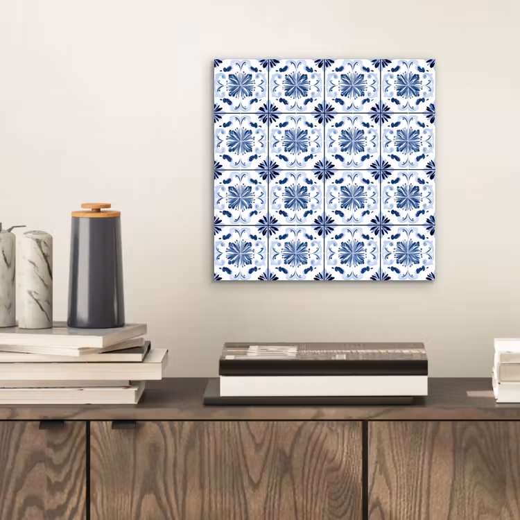 Aluminium schilderij - Patroon - Tegel - Blauw — 2